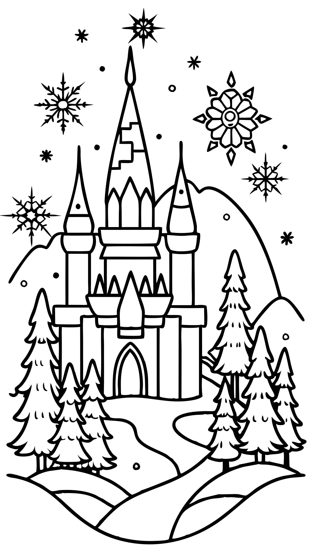 elsa castle coloring page